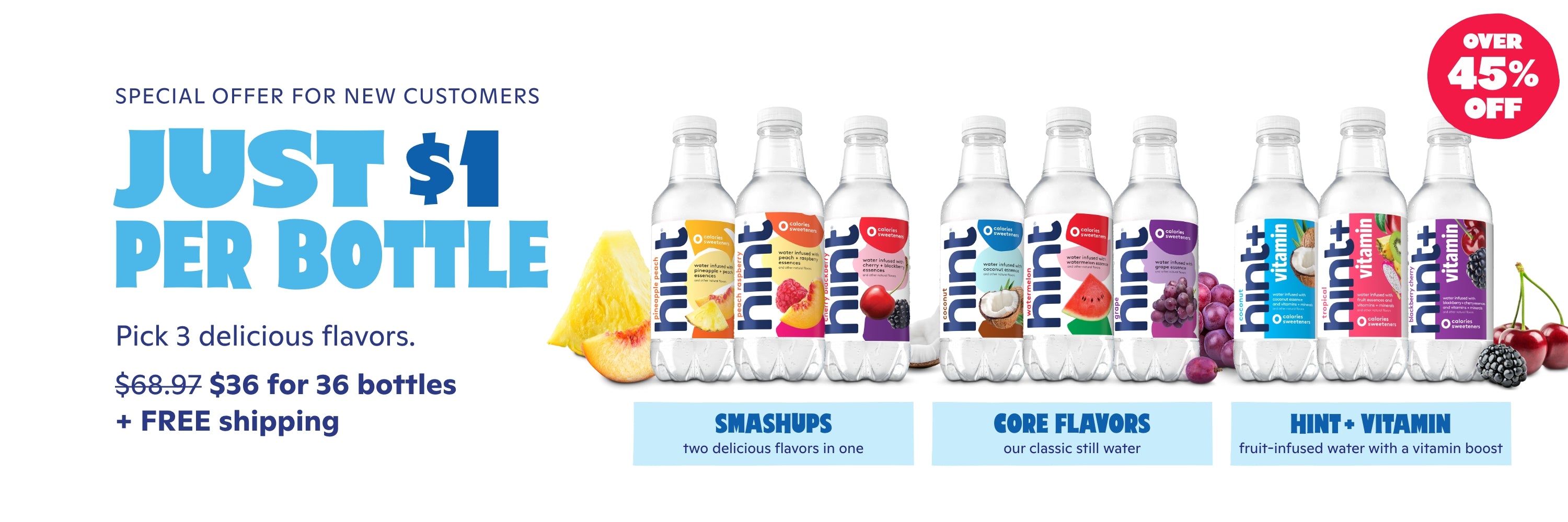 Mix & Match 3 cases 12 bottles per case. Enter promo code WATERUPGRADE at checkout.