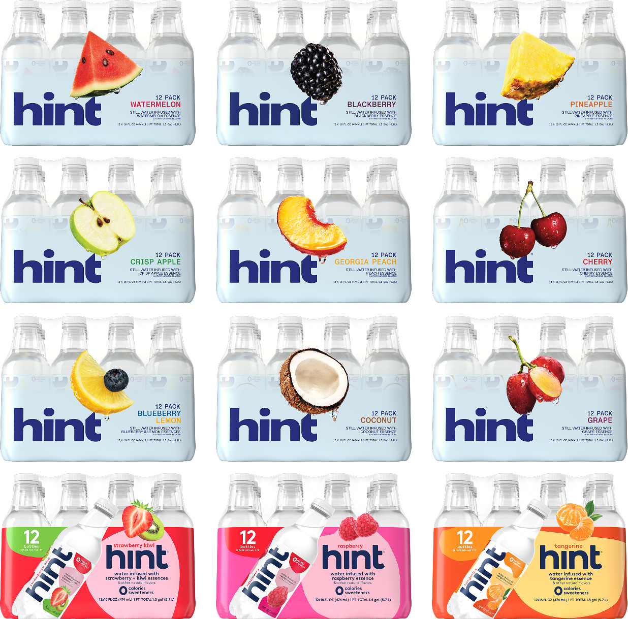 Hint Water, 12 Case Assorted Bundle, Multiple Flavors – drinkhint.com