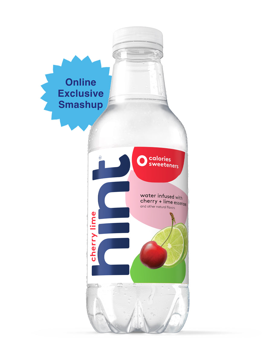 cherry lime bottle on white background