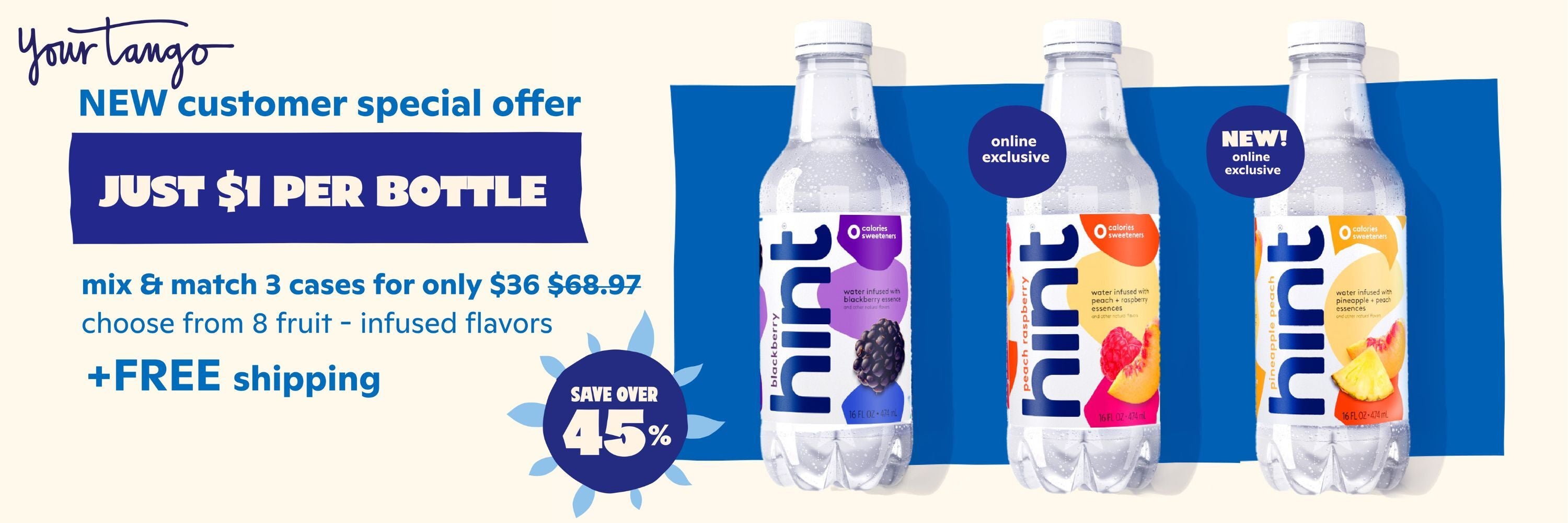 Mix & Match 3 cases Twelve 16-oz. bottles per case. Includes FREE shipping.