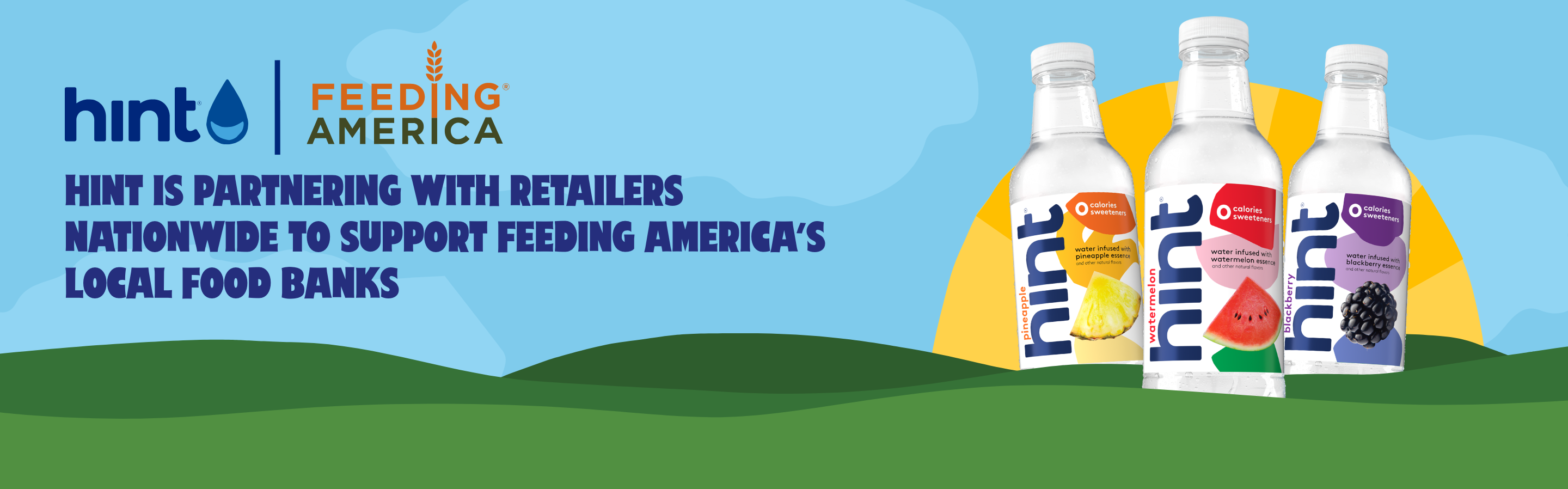 Hint is partnering with retailers nationwide to support feeding america's local food banks