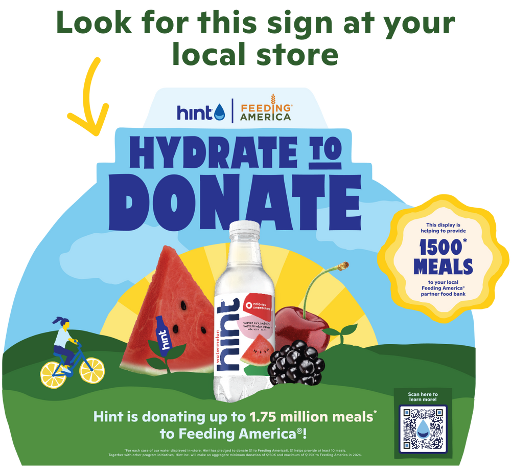 Look for the "Hydrate to donate" sign at your local store