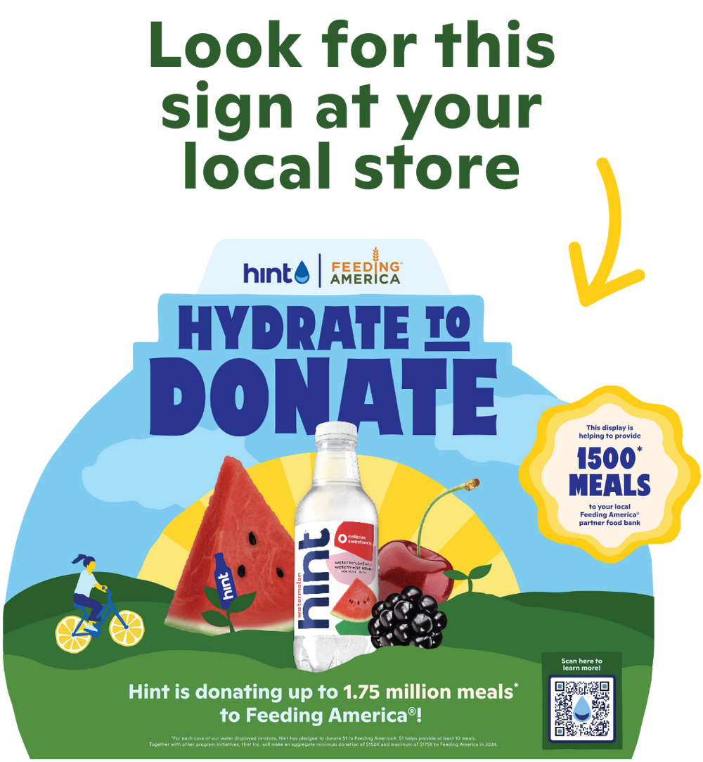 Look for the "Hydrate to donate" sign at your local store