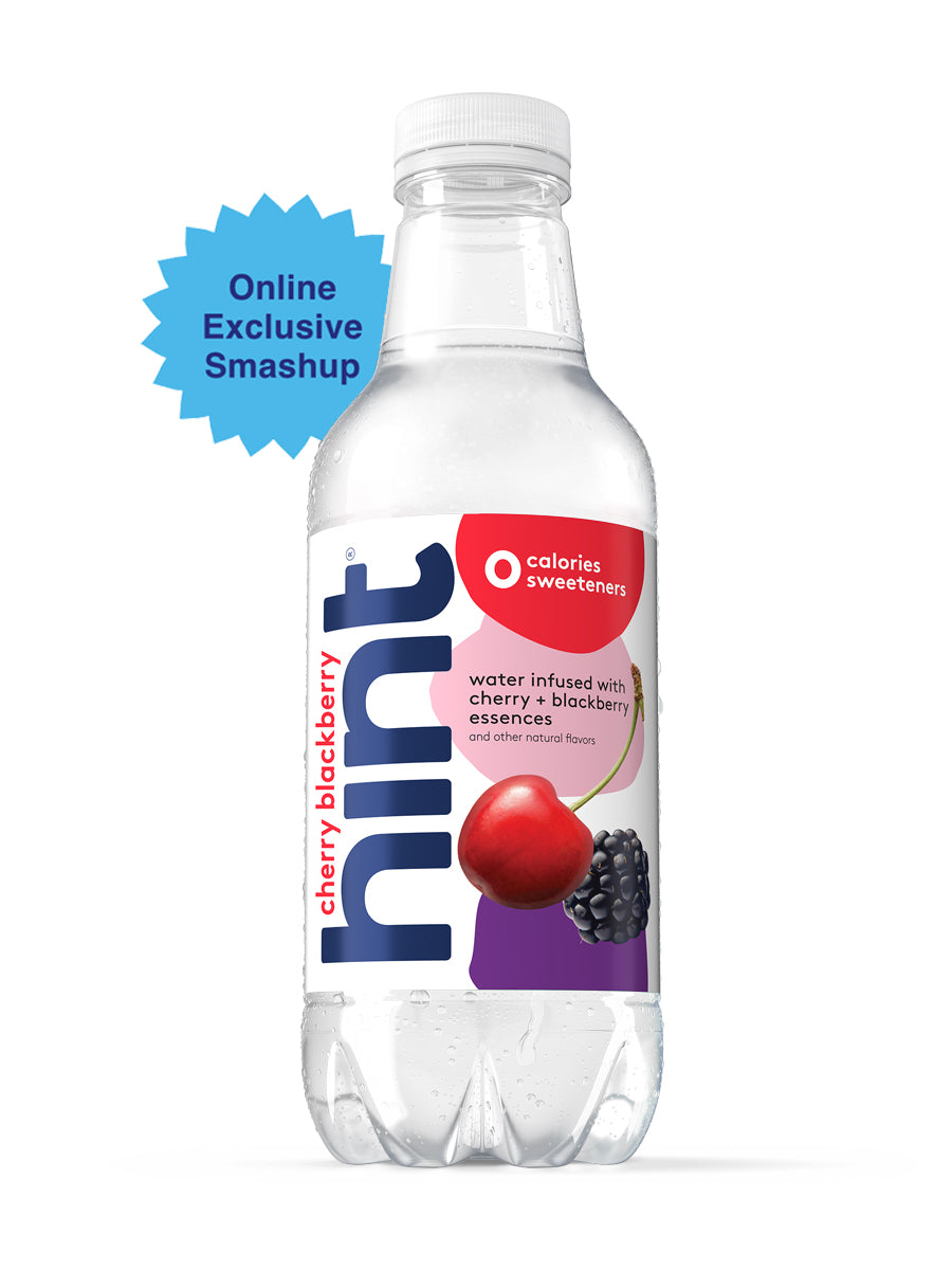 cherry blackberry bottle on white background