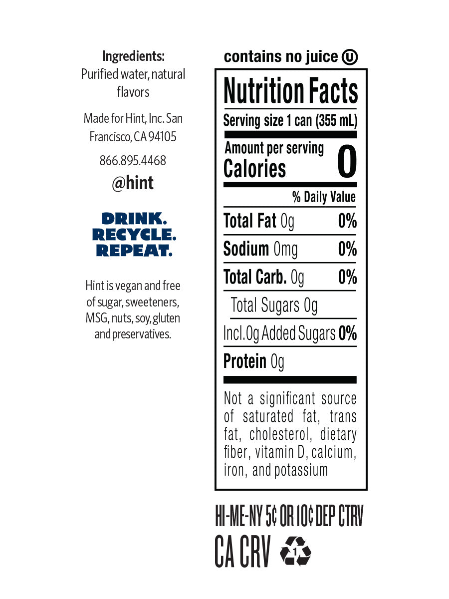 hint® Peach Raspberry water - 12 pack 12oz still cans