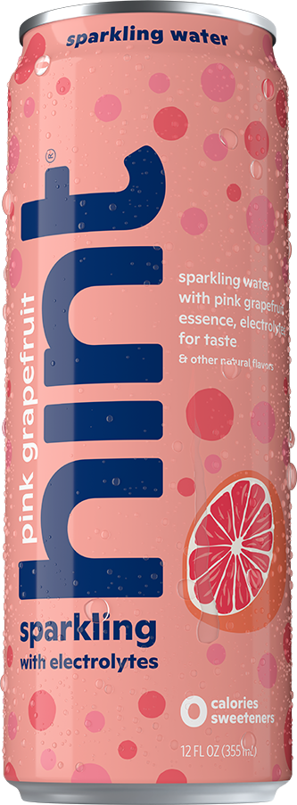 12 oz Hint sparkling water can in pink grapefruit flavor with electrolytes and zero calories
